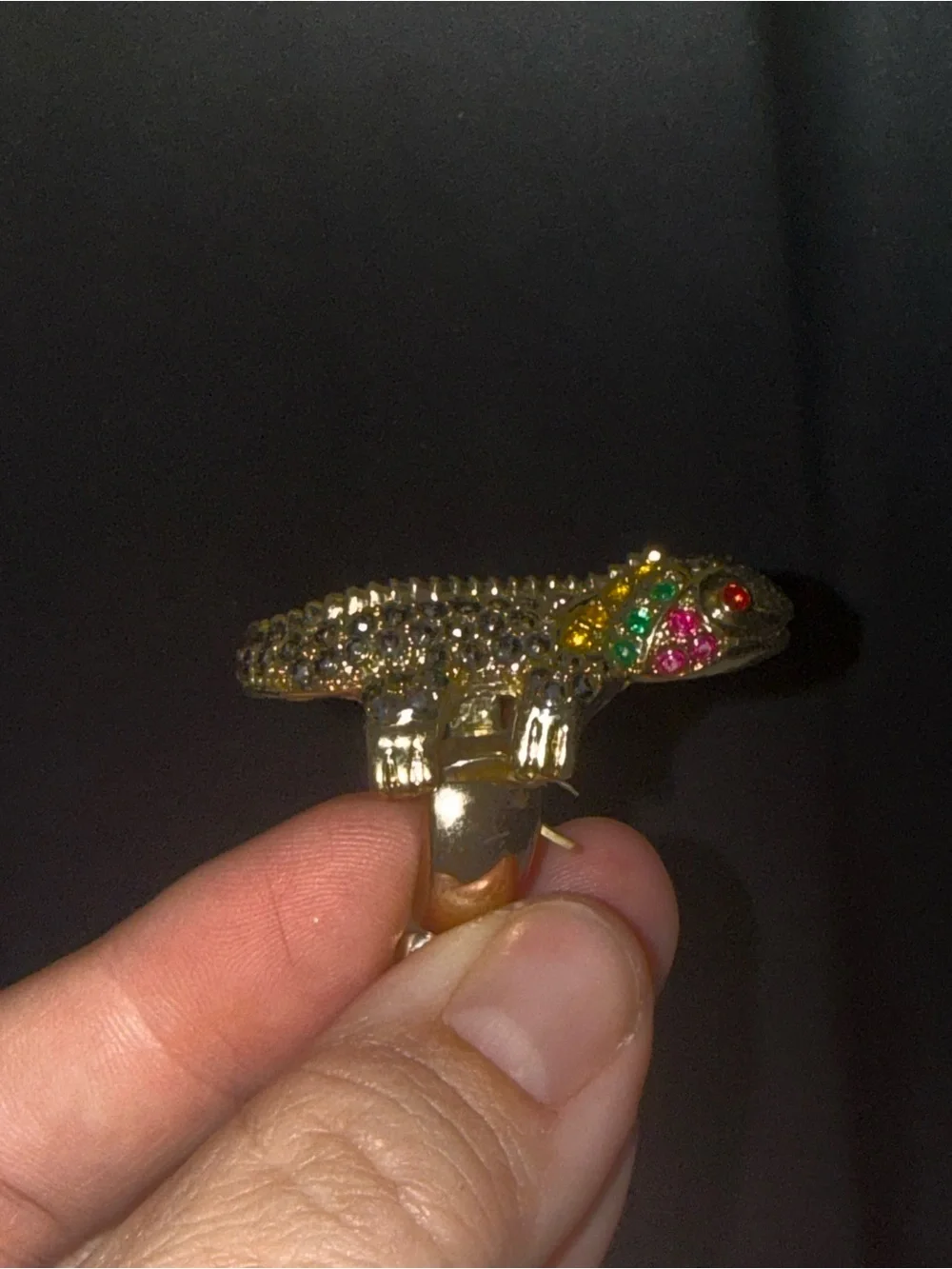 Gold Reptile Ornament Ring - Gold Color